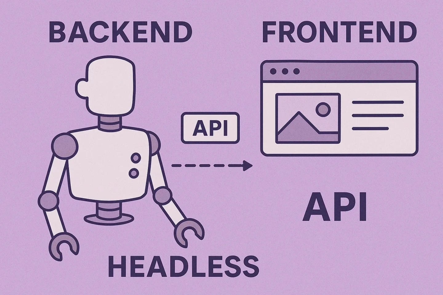 Headless CMS scheidt de backend van de frontend en communiceert via een API